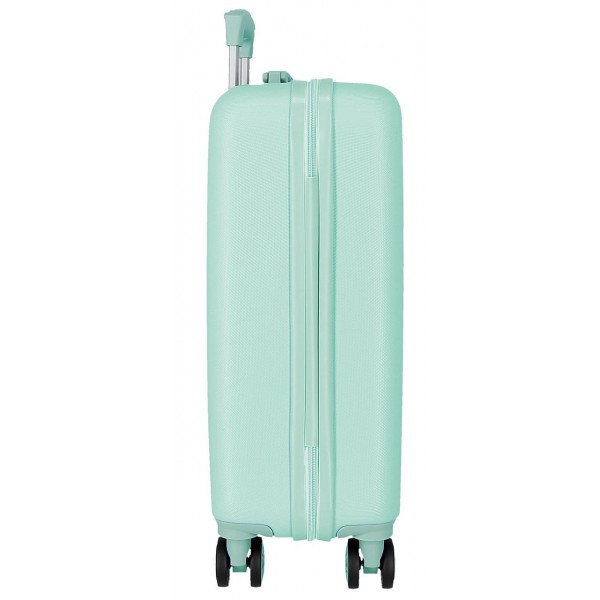 Troler copii, Disney Stitch Cuddle me happy, ABS, valiza mica, turcoaz, 55x38x20 cm