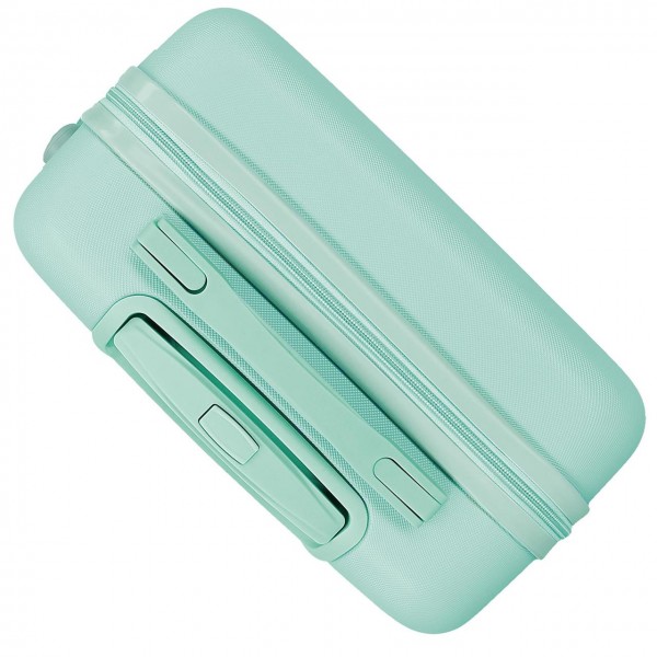 Troler copii, Disney Stitch Cuddle me happy, ABS, valiza mica, turcoaz, 55x38x20 cm