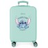 Troler copii, Disney Stitch Cuddle me happy, ABS, valiza mica, turcoaz, 55x38x20 cm