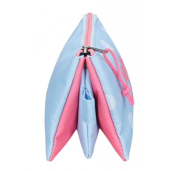 Penar fete, Disney Mickey Vibes, 3 compartimente, albastru deschis, 22x12x5 cm