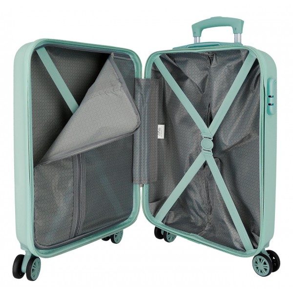 Troler copii, Disney Lovely Stitch, ABS, valiza mica, turcoaz, 55x38x20 cm