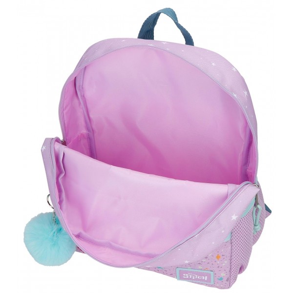 Ghiozdan fete clasa 0, Disney Lovely Stitch, lila, 27x33x11 cm