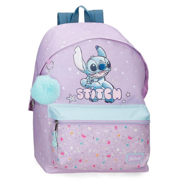 Ghiozdan scoala fete, Disney Lovely Stitch, buzunar tableta, lila, 31x44x15 cm