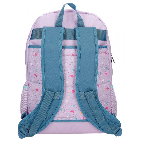 Ghiozdan scoala fete, Disney Lovely Stitch, 2 compartimente, lila, 32x44x17 cm