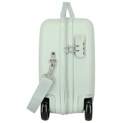 Valiza copii, ride-on, Disney Stitch Cuddles are the best, ABS, 4 roti, verde menta, 50x38x20 cm