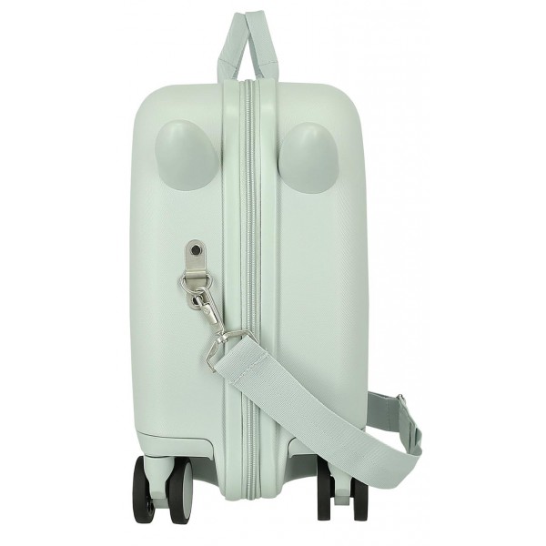 Valiza copii, ride-on, Disney Stitch Cuddles are the best, ABS, 4 roti, verde menta, 50x38x20 cm