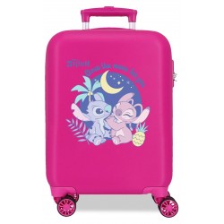 Troler copii, Disney Stitch In the moon, ABS, valiza mica, fucsia, 33x50x20 cm