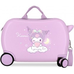 Valiza copii, ride-on, Kuromi Sweet dreams, ABS, 4 roti, violet, 45x31x20 cm