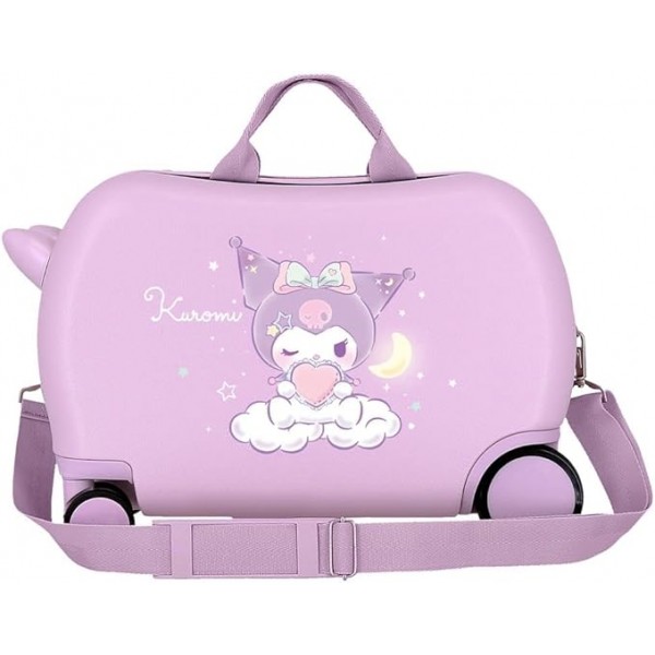 Valiza copii, ride-on, Kuromi Sweet dreams, ABS, 4 roti, violet, 45x31x20 cm