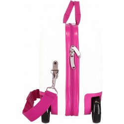 Valiza copii, ride-on, Kuromi Candies, ABS, 4 roti, alb-fucsia, 45x31x20 cm
