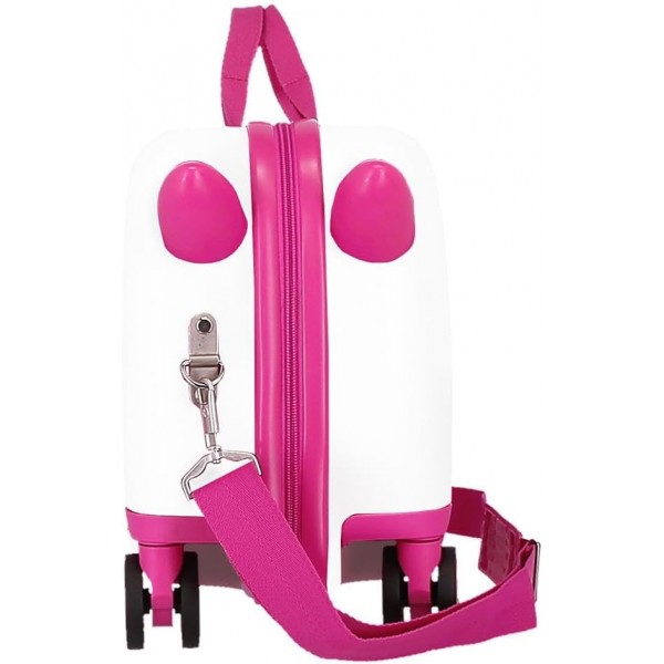Valiza copii, ride-on, Kuromi Candies, ABS, 4 roti, alb-fucsia, 45x31x20 cm