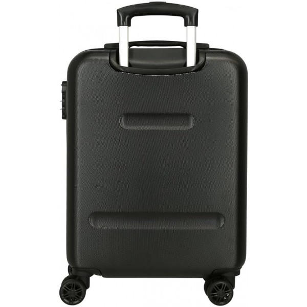 Troler copii, Kuromi Wonder Fest, ABS, 4 roti, valiza mica, neagra, 55x38x20 cm