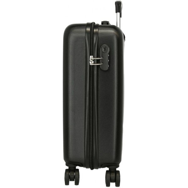 Troler copii, Kuromi Wonder Fest, ABS, 4 roti, valiza mica, neagra, 55x38x20 cm