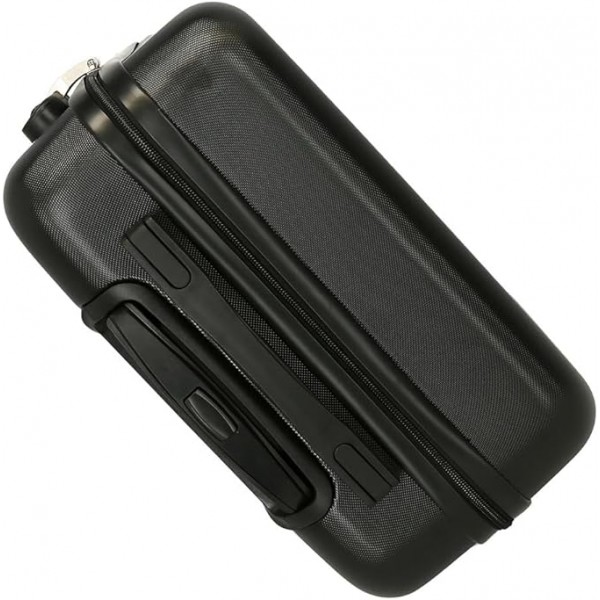 Troler copii, Kuromi Wonder Fest, ABS, 4 roti, valiza mica, neagra, 55x38x20 cm