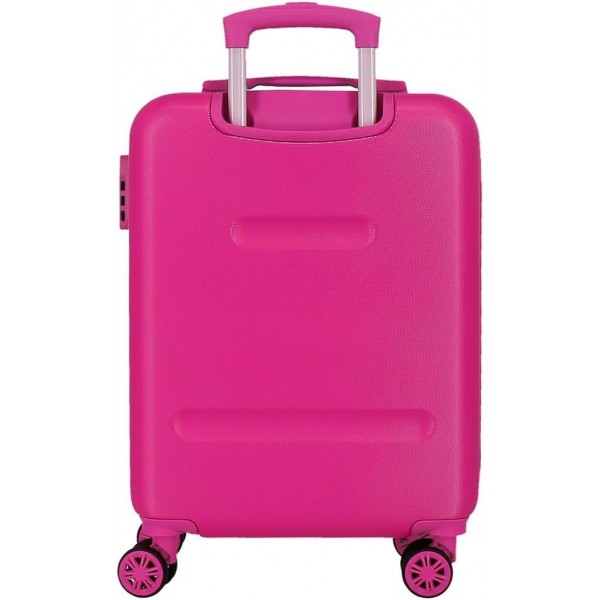 Troler copii, Kuromi Wonder, ABS, valiza mica, alb-fucsia, 55x38x20 cm