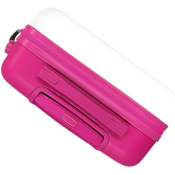 Troler copii, Kuromi Wonder, ABS, valiza mica, alb-fucsia, 55x38x20 cm