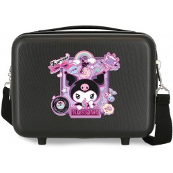 Geanta calatorie copii, Kuromi Wonder Fest, ABS, adaptabila, neagra, 29x21x15 cm