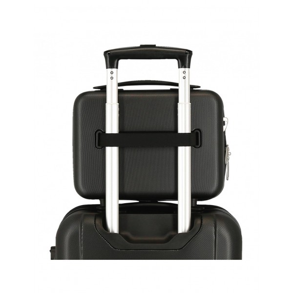 Geanta calatorie copii, Kuromi Dream Closer, ABS adaptabila, neagra, 21x29x15 cm