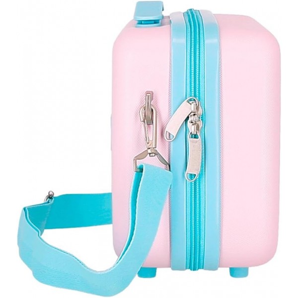 Geanta calatorie copii, Kuromi Current Mood, ABS, adaptabila, roz, 29x21x15 cm