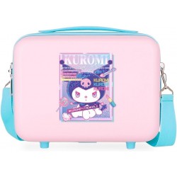 Geanta calatorie copii, Kuromi Current Mood, ABS, adaptabila, roz, 29x21x15 cm