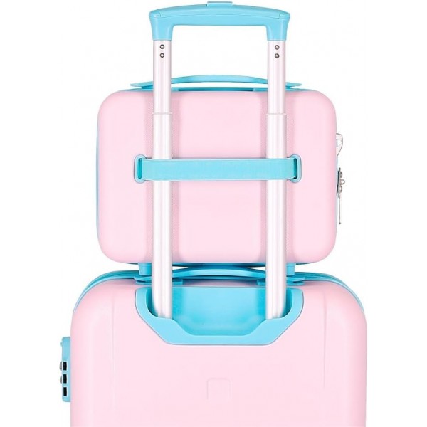 Geanta calatorie copii, Kuromi Current Mood, ABS, adaptabila, roz, 29x21x15 cm