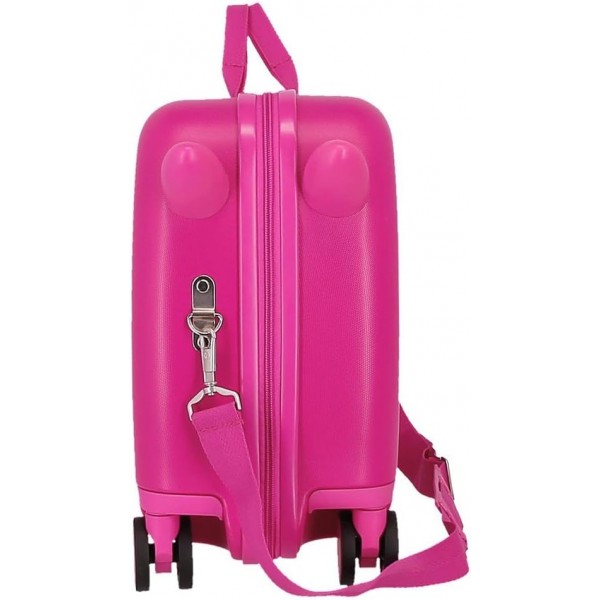 Valiza copii, ride-on, Kuromi Around the world, ABS, 4 roti, fucsia, 50x38x20 cm