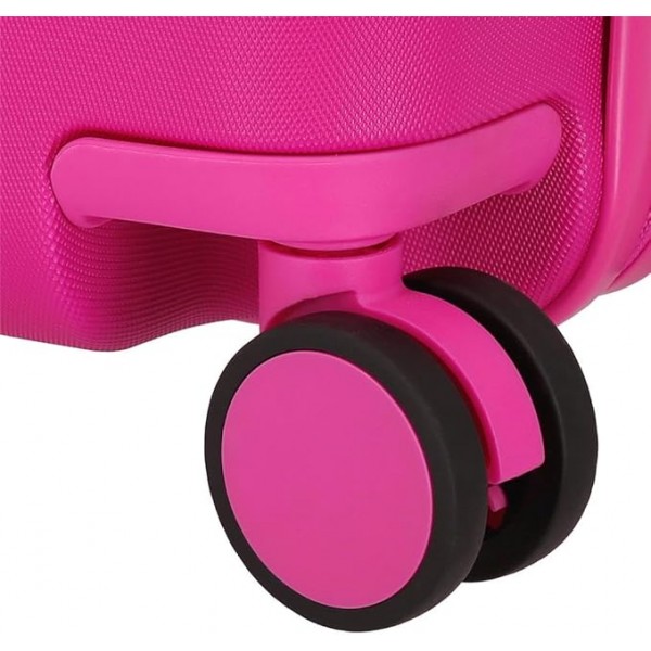 Valiza copii, ride-on, Kuromi Around the world, ABS, 4 roti, fucsia, 50x38x20 cm