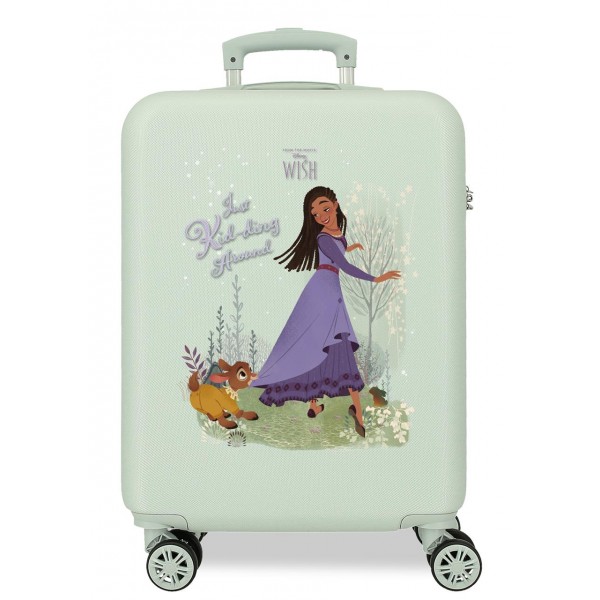 Troler copii, Disney Wish Playing with Valentino, ABS, valiza mica, verde menta, 38x55x20 cm