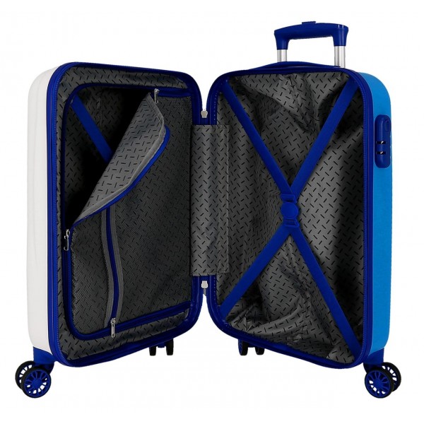 Troler copii, Disney Destination Cars, ABS, valiza mica, alba, 55x38x20 cm