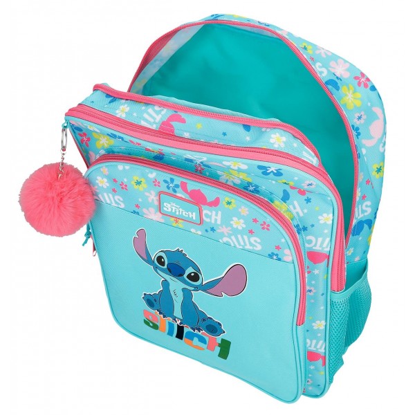 Ghiozdan scoala fete, Disney Aloha Stitch, 2 compartimente, multicolor, 30x40x13 cm