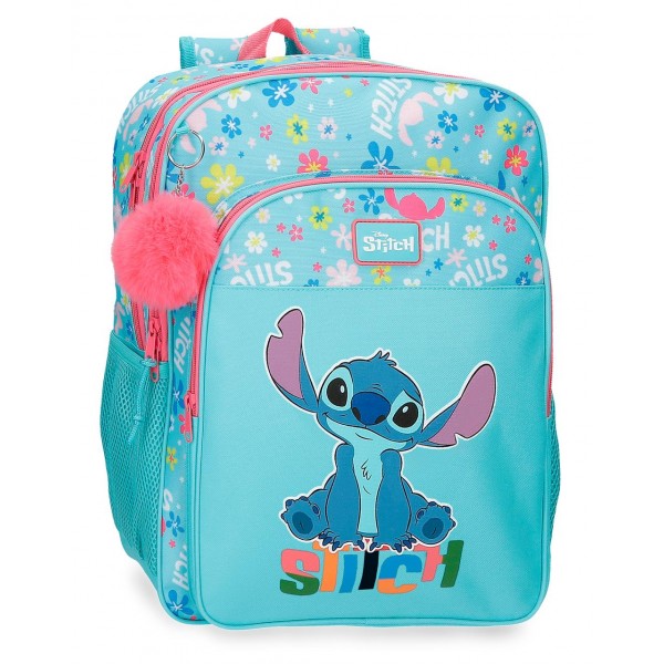 Ghiozdan scoala fete, Disney Aloha Stitch, 2 compartimente, multicolor, 30x40x13 cm