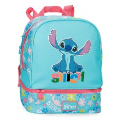 Ghiozdan gradinita fete, Disney Aloha Stitch, compartiment termic, multicolor, 23x28x13 cm