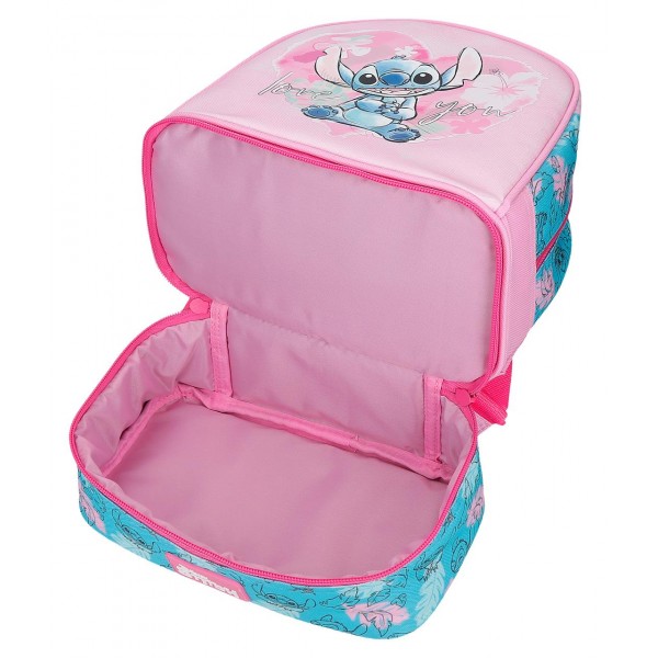 Ghiozdan gradinita fete, Disney Heart Stitch, compartiment termic, multicolor, 23x28x13 cm