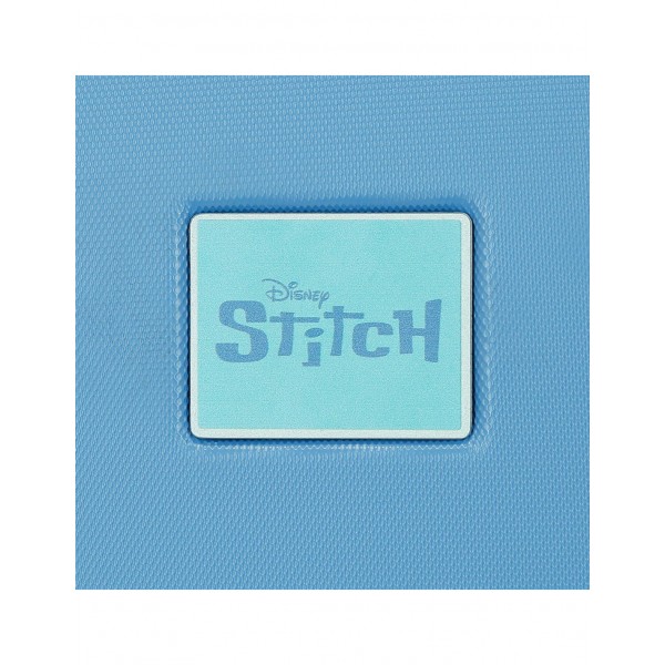 Troler copii, Disney Travelling with Stitch, ABS, valiza medie, TSA, albastra, 44x60x26 cm