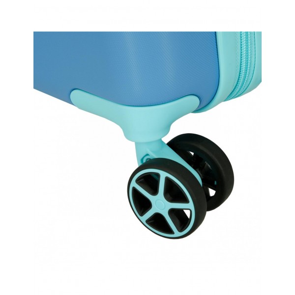 Troler copii, Disney Travelling with Stitch, ABS, valiza medie, TSA, albastra, 44x60x26 cm