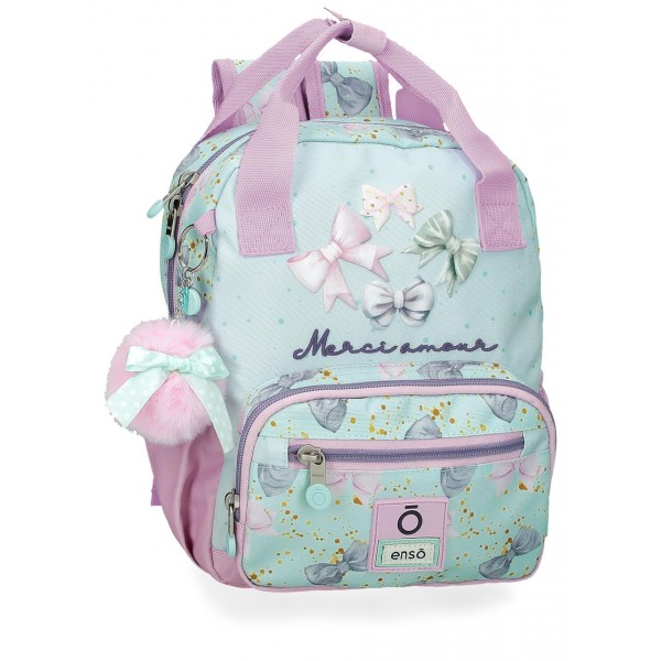 Rucsac fete gradinita, Enso Merci amour, multicolor, 23x28x10 cm