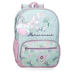 Rucsac scoala fete, Enso Merci amour, multicolor, 30x38x12 cm