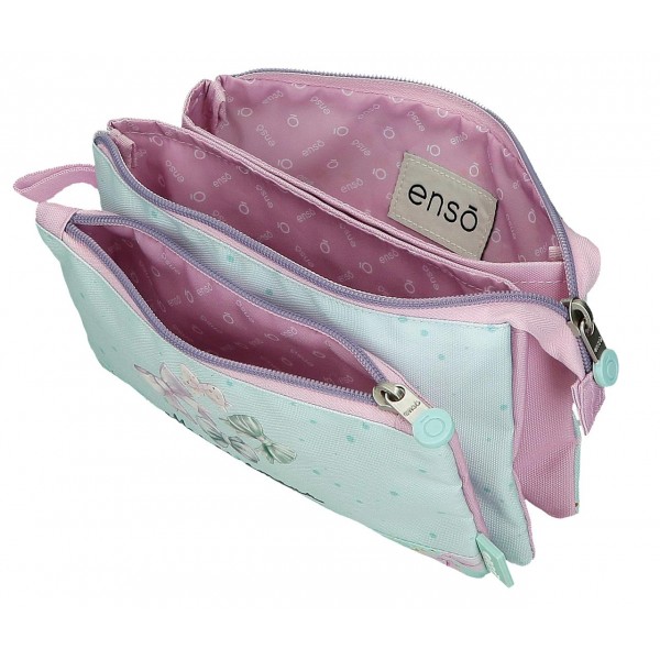 Penar fete, Enso Merci amour, 3 compartimente, multicolor, 22x12x5 cm