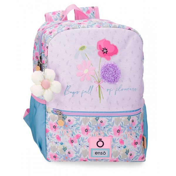 Rucsac fete clasa 0, Enso Full of flowers, multicolor, 27x33x11 cm