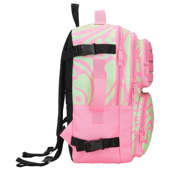 Rucsac calatorie fete, Enso Fleur Psychedelic, compartiment laptop, adaptabil, multicolor, 28x40x20 cm