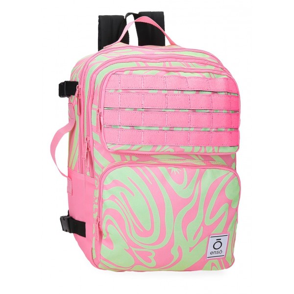 Rucsac calatorie fete, Enso Fleur Psychedelic, compartiment laptop, adaptabil, multicolor, 28x40x20 cm