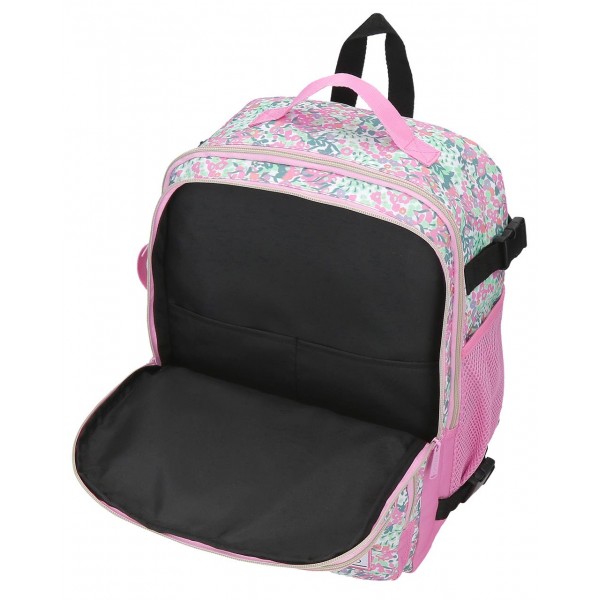 Rucsac calatorie fete, Enso Fleur Spring, compartiment laptop, adaptabil, multicolor, 28x40x20 cm