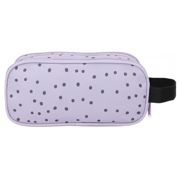 Borseta mana fete, Enso Fleur Dots, 3 compartimente, multicolora, 22x10x9 cm