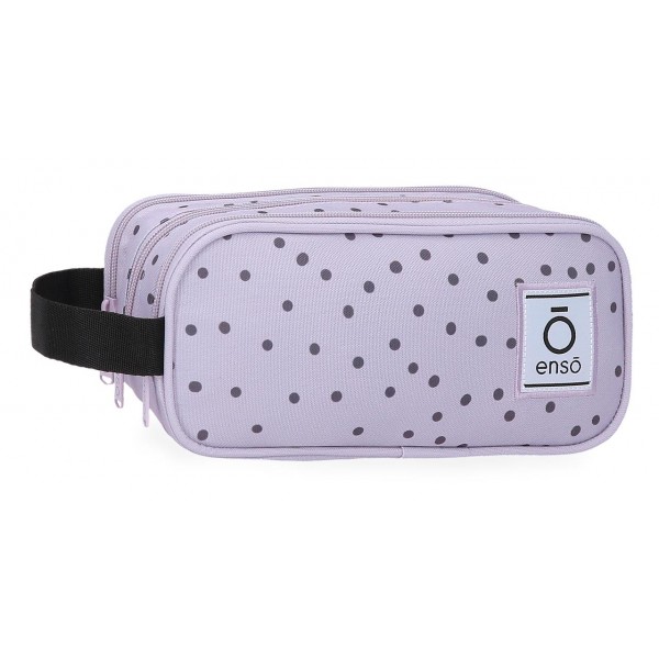 Borseta mana fete, Enso Fleur Dots, 3 compartimente, multicolora, 22x10x9 cm