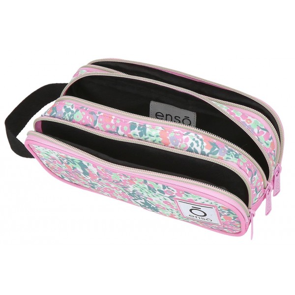 Borseta mana fete, Enso Fleur Spring, 3 compartimente, multicolora, 22x10x9 cm