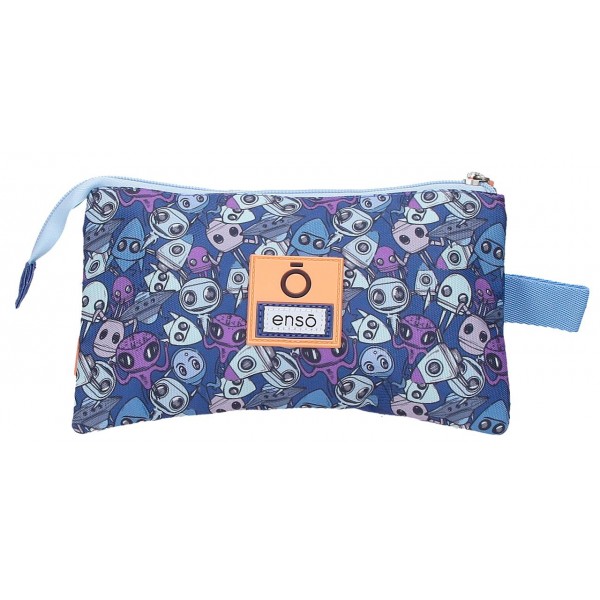 Penar baieti, Enso New Friends, 3 compartimente, albastru, 12x22x5 cm