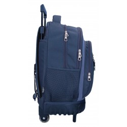 Rucsac troler baieti, Pepe Jeans Seldon, 2 compartimente, 2 roti duble, bleumarin, 32x43x21 cm