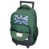 Rucsac troler baieti, Pepe Jeans Jebb, 2 compartimente, 2 roti duble, verde, 33x44x21 cm