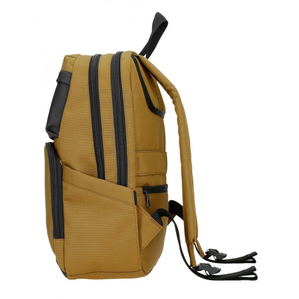 Rucsac barbati, Pepe Jeans Bromley 24, 2 compartimente, buzunare laptop 13.3 inch, tableta 12 inch, ocru, 25x36x10 cm