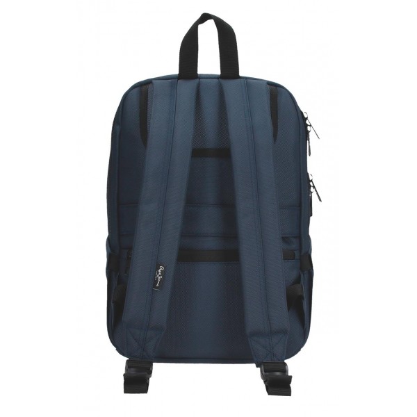Rucsac barbati, Pepe Jeans Bromley 24, 2 compartimente, buzunare laptop 13.3 inch, tableta 12 inch, albastru, 25x36x10 cm